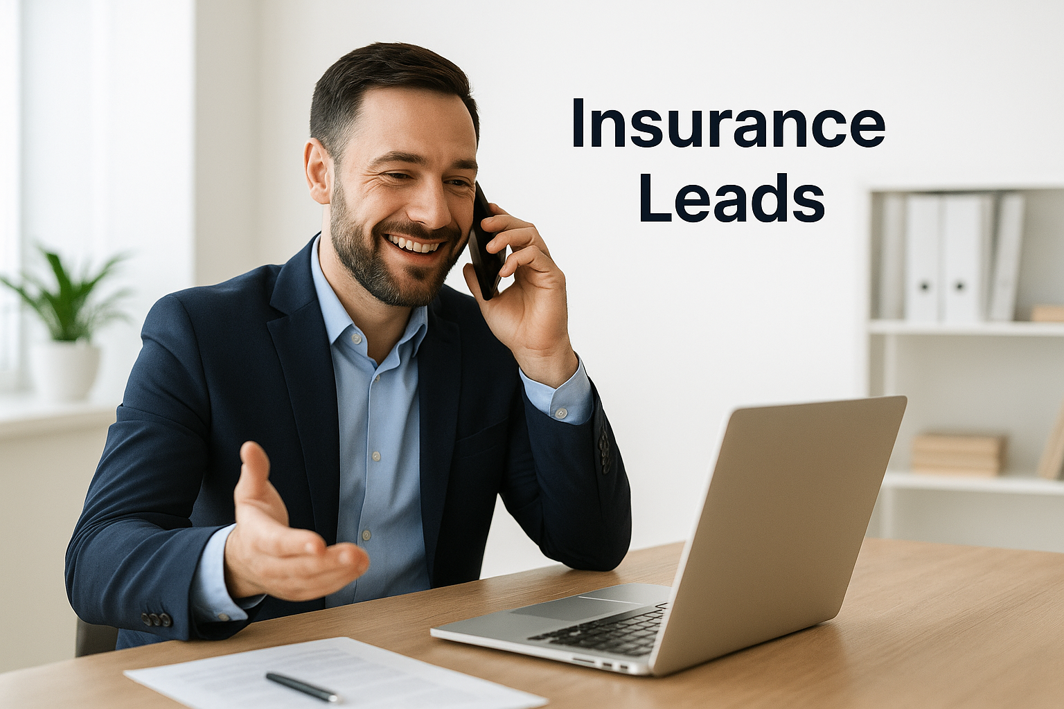 Insurance Agent Making a Call